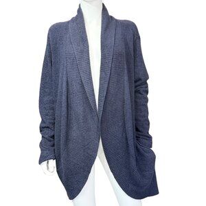 Barefoot Dreams Shawl Cardigan Womens L/XL Midnight Blue Cozychic Lite Soft